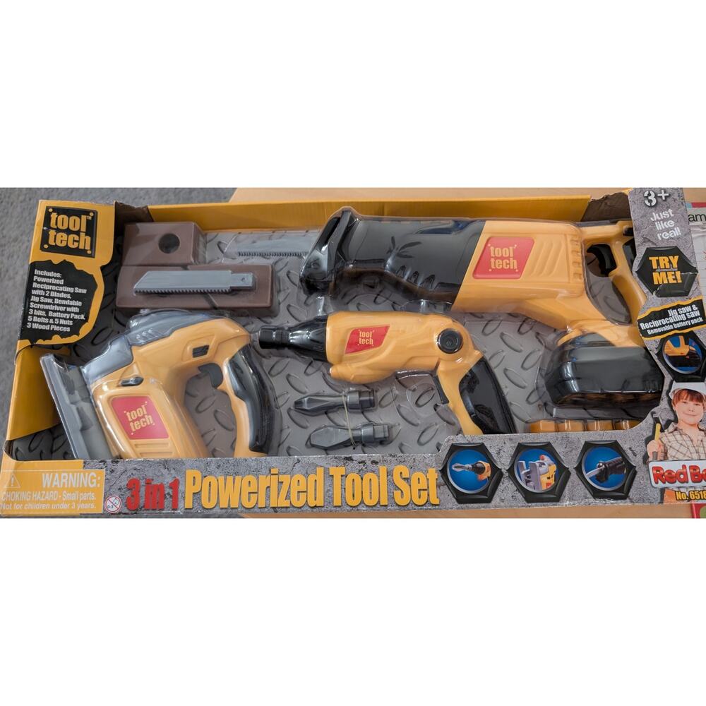 🍀NIB Tool Tech 3 in 1 Powerized Tool Toy Set